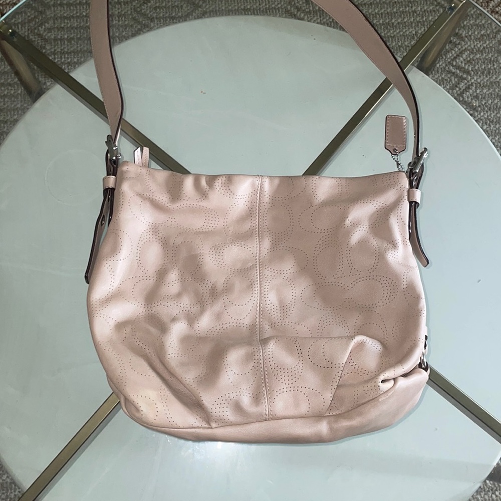 Leather Coach adjustable strap purse